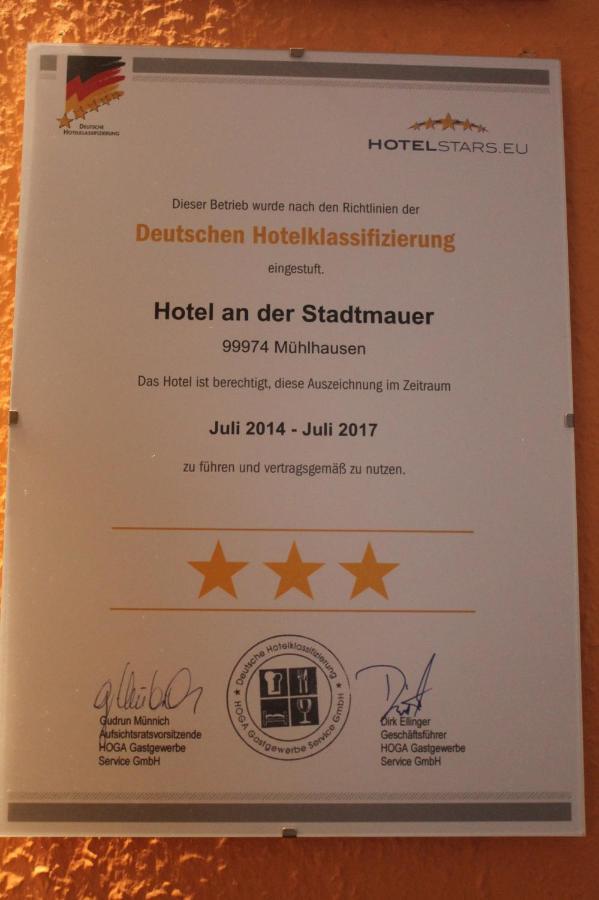 Hotel An Der Stadtmauer Mühlhausen Buitenkant foto